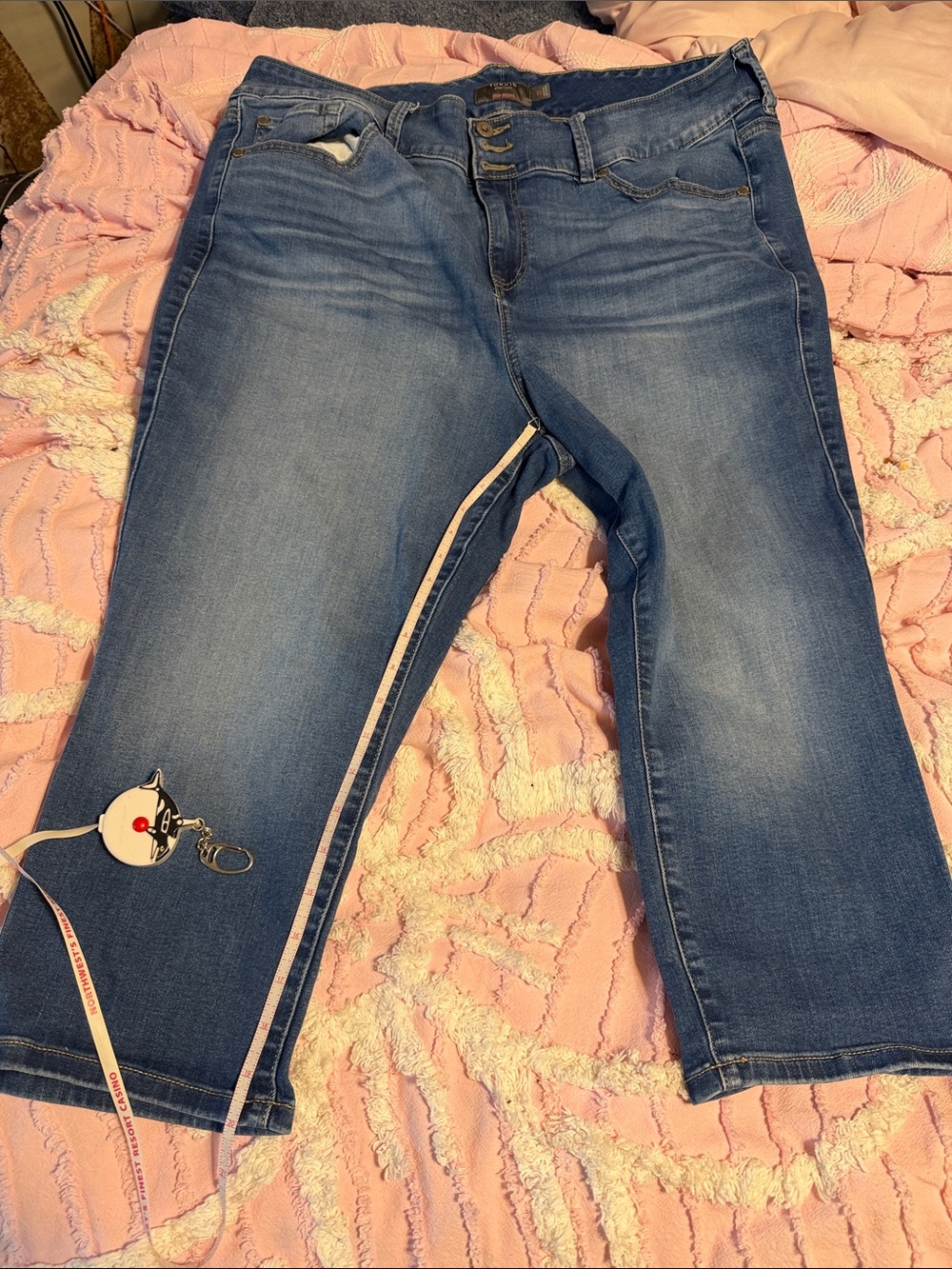 torrid Mid Blue Cropped Ankle Jeans with Whiskering